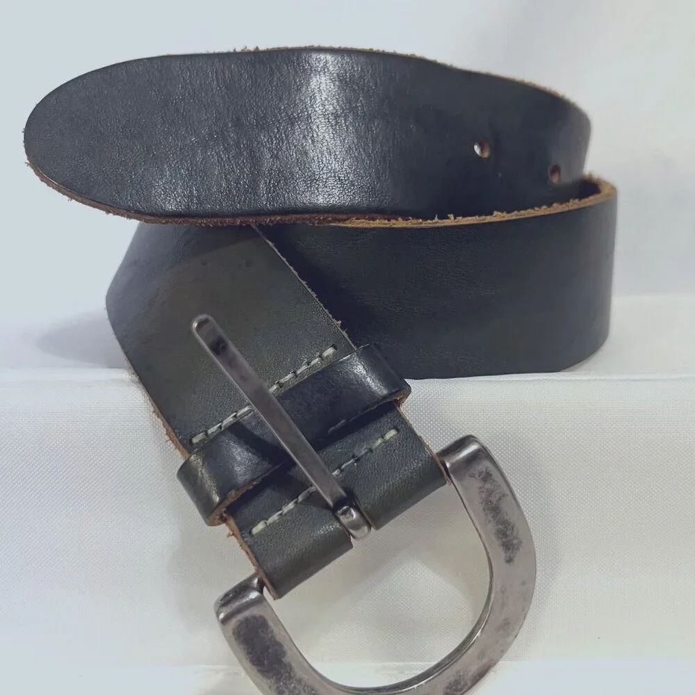 Fabio Corti-Women's Small Distressed Green Genuine Leather Made in Italy Belt - Picture 1 of 16